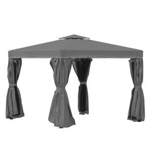 Tonnelle de jardin 3 x 3 m avec toit double cadre en alumin…