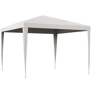 Tonnelle de jardin 3 x 3 m Structure en acier tissu PE blanc