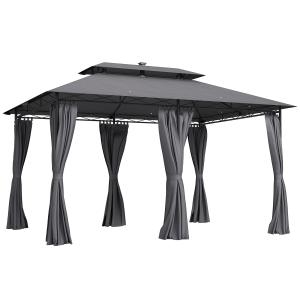 Tonnelle de jardin 3x4m avec moustiquaire et led solaire gr…
