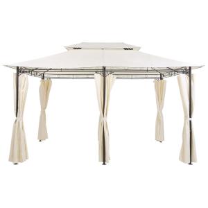 Tonnelle de jardin métal 400 cm 300 cm beige