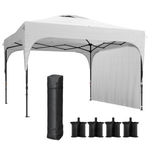 Tonnelle de jardin pliant paroi amovible acier et tissu oxf…