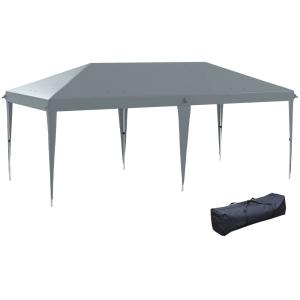 Tonnelle pliant acier époxy & oxford haute densité gris cla…