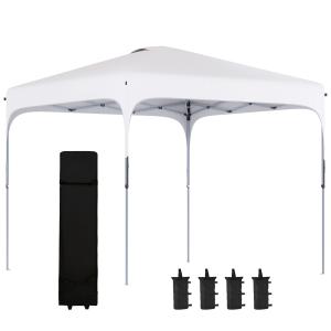 Tonnelle pop-up oxford acier blanc