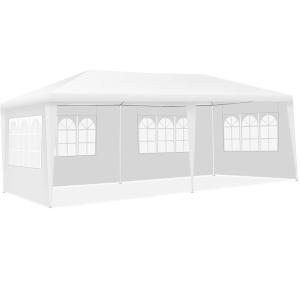 Tonnelle tente de jardin avec fenêtres 4 bâches blanc 3X6m