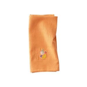 Torchon coton nid d'abeille orange 50 x 70 cm