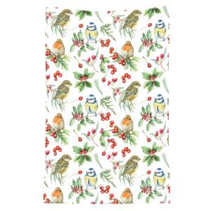 Torchon en coton oiseaux et baies