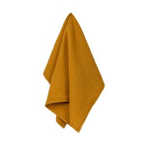 Torchon en double gaze de coton jaune safran