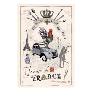 Torchon France Panorama en coton ecru 48 x 72 cm