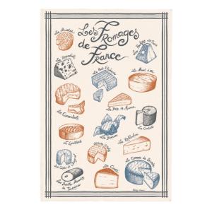 Torchon Herbier en coton ecru 48 x 72 cm