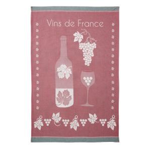 Torchon imprimé en coton bordeaux 50x75