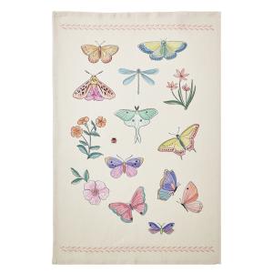 Torchon imprimé en coton et lin multicolore 50x75cm