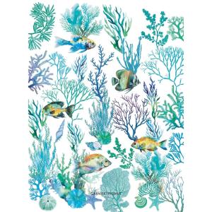 Torchon lavé lin & coton bleu 50x70 cm