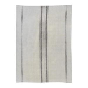 Torchon Métis  rayures en lin ecru 50 x 70 cm