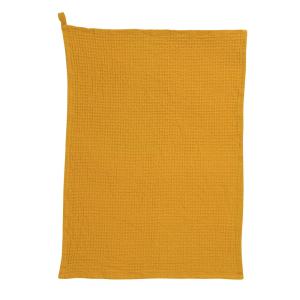 Torchon nid d'abeilles uni  en coton tournesol 50 x 70 cm