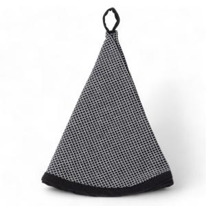 Torchon vaisselle rond coton  60x60cm Noir