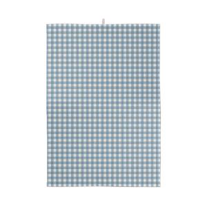 Torchon vichy en gaze de coton bleu  45x74cm