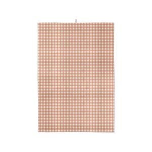 Torchon vichy en gaze de coton rose  45x74cm