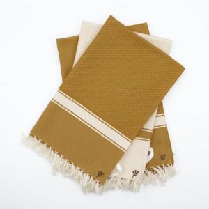 Torchon (x3) coton moutarde 45x75