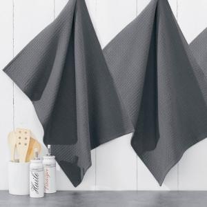 Torchons 50x70 gris anthracite en coton