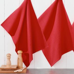 Torchons 50x70 rouge en coton