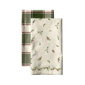 Torchons de cuisine 100% coton (x2) multicolore 44x60 cm