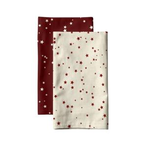 Torchons de cuisine 100% coton (x2) rouge 44x60 cm