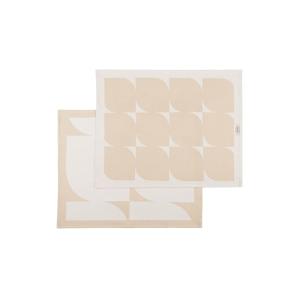 Torchons en coton beige, lot de 2