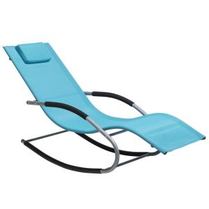 Transat à bascule métal turquoise