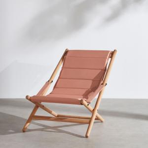 Transat en bois d'eucalyptus et toile en polyester recyclé…