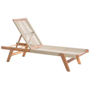 Transat inclinable en bois d'acacia beige