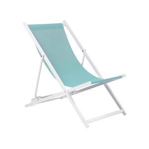 Transat pliable turquoise et blanc