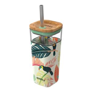 Travel mug  toucans 54 cl décoré en verre H24