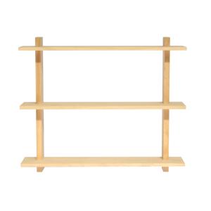 Triple étagère murale en bois de pin naturel 120 cm