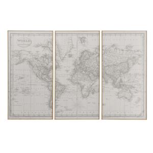 Triptyque carte du monde 159x101