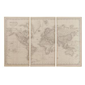 Triptyque carte du monde 159x101