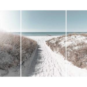 Triptyque sur toile chemin de plage 125x97 cm