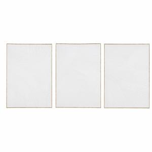 Tryptique peint blanc et bois de peuplier 180x85