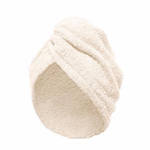 Turban éponge fermeture élastique en coton ivoire