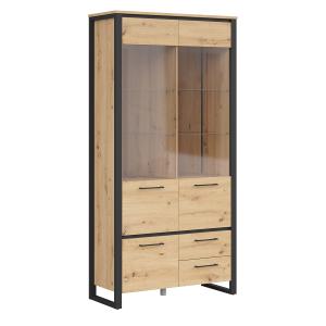 Vaisselier 2 portes 2 tiroirs stratifiés beige noir