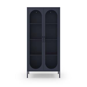 Vaisselier 2 portes en métal H170cm - Bleu nuit