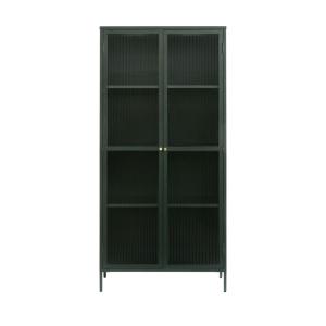 Vaisselier 2 portes en verre stié et métal H190cm - Vert fo…
