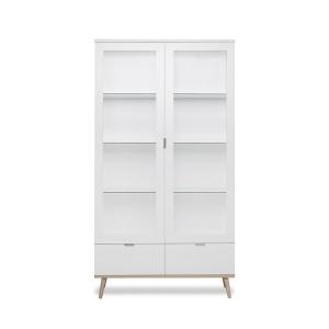 Vaisselier 2 portes vitrées 2 tiroirs H185 x L100 cm - Blan…