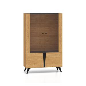 Vaisselier 4 portes stratifiés beige et noir