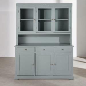 Vaisselier 6 portes 3 tiroirs vert de gris L145