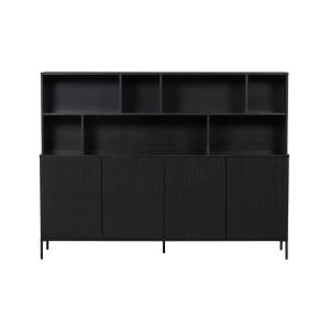 Vaisselier en bois noir avec rangement