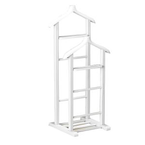 Valet de chambre double en bois blanc