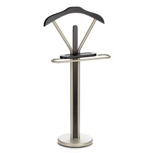 Valet de chambre effet bois en métal, noir et champagne