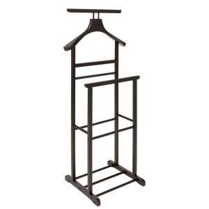 Valet de nuit double en bois noir 47x35.5x103cm