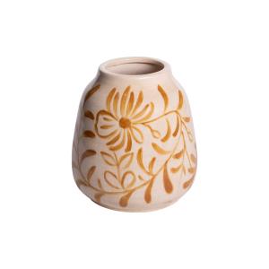 Vase   17,5 cm beige en céramique