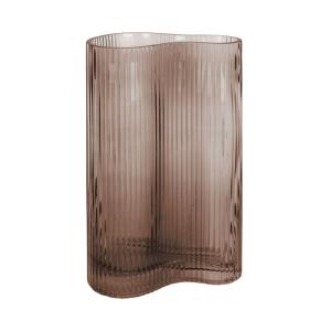 Vase allure wave large verre marron